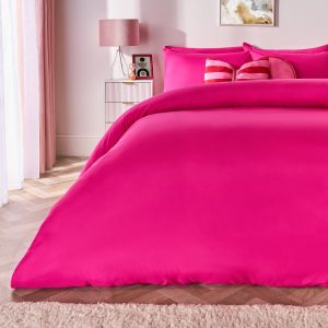Plain Duvet Cover Set - Hot Pink