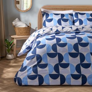 Moroccan Abstract Duvet Cover Set - Navy