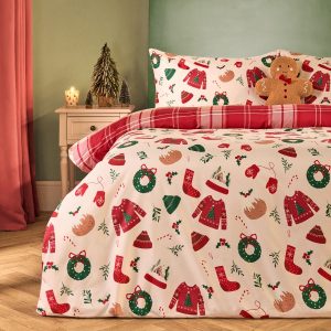Christmas Novelty Duvet Set - Cream