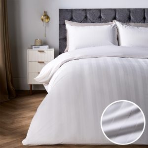 Velvet Stripe Duvet Cover Set - Cream