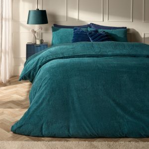 Teddy Fleece Duvet Cover Set - Teal