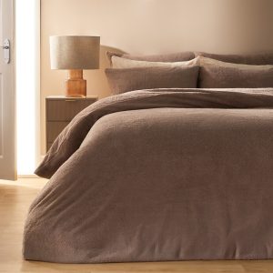 Teddy Fleece Duvet Cover Set - Mink