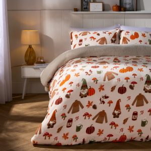 Autumn Gonk Fleece Duvet Set - Rust