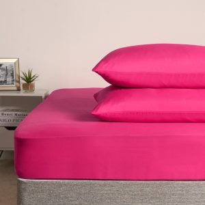 2 Pack Plain Dyed Housewife Pillowcases - Hot Pink