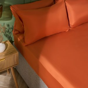 Plain Dyed Fitted Sheet - Rust