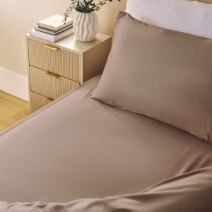 Plain Dyed Fitted Sheet - Mink