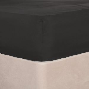 Easy Care Polycotton Deep Fitted Sheet - Black