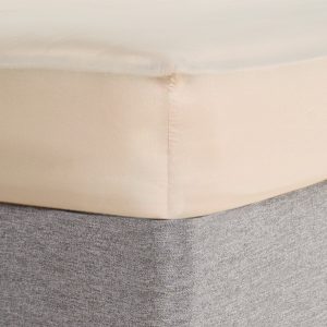 Plain Cotton Deep Fitted Sheet - Natural