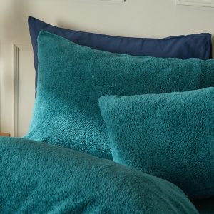 Teddy Fleece Pillowcases - Teal