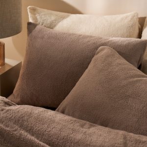 Teddy Fleece Pillowcases - Mink