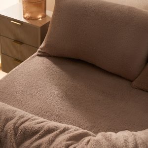 Teddy Fleece Fitted Sheet - Mink