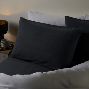 2 Pack Brushed Cotton Pillowcases - Charcoal