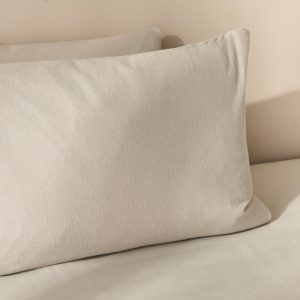 Brushed Cotton Pillowcases, Natural - 2 Pack