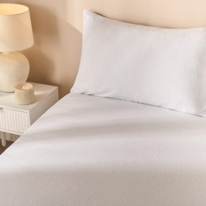 Brushed Cotton Fitted Sheet - White