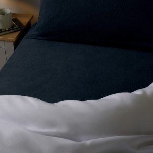 Brushed Cotton Fitted Sheet - Navy