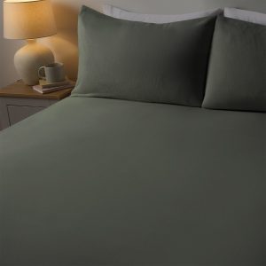 Brushed Cotton Fitted Sheet - Woodland Green