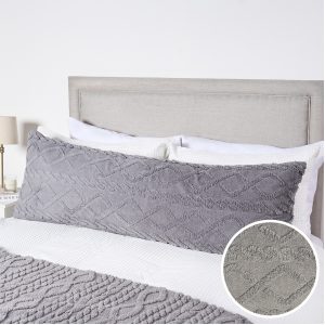 Cable Knit Bolster Pillow - Grey
