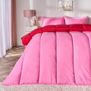 Coverless 10.5 Tog Reversible Duvet Set - Hot Pink/Red