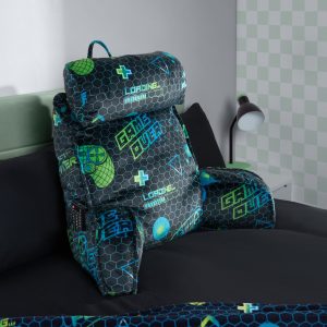 Gaming Cuddle Cushion with Head Rest - Navy