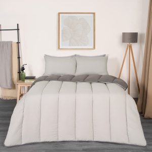 Coverless 10.5 Tog Reversible Duvet & Pillowcase - Silver/Grey