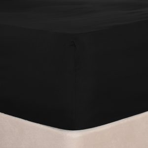 Plain Dyed Deep Fitted Sheet - Black