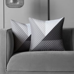 Ralph Geometric Quilted Cushion Covers - Grey