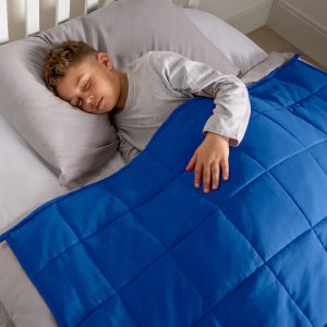 Kids Supersoft Reversible Weighted Blanket, Blue/Grey - 3kg