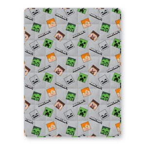 Kids Minecraft Heads Weighted Blanket, Grey - 3kg