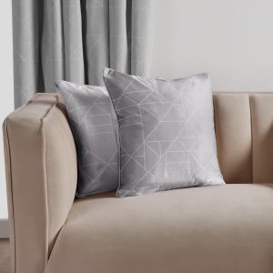 Matte Velvet Geometric Print Cushion Covers - Grey