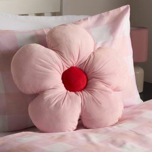Flower Shaped Scatter Cushion - Pink/Red