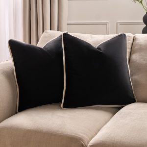 Matte Velvet Piped Edge Cushion Covers - Monochrome
