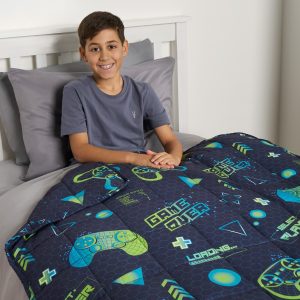 Kids Neon Gaming Weighted Blanket, Blue/Green - 3KG