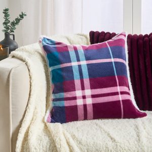 Winsford Check Cushion Covers - Burgundy