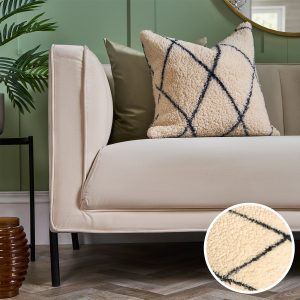 Diamond Teddy Cushion Covers - Monochrome