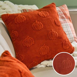 Tufted Pumpkin Cushion Covers - Rust