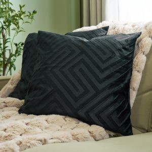 Matte Velvet Cut Out Cushion Covers - Black
