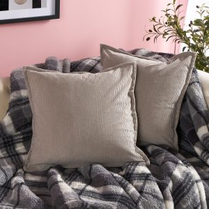 Oxford Edge Corduroy Cushion Covers - Grey