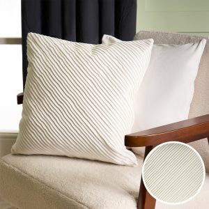 Pleated Velvet Cushion Covers - Cream