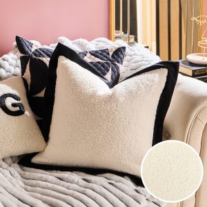 Oxford Boucle Cushion Cover - White/Black
