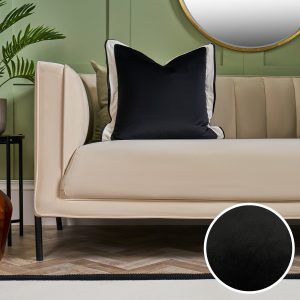 Oxford Edge Cushion Cover - Black/ White