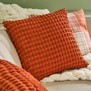 Bobble Textured Cushion Covers - Rust