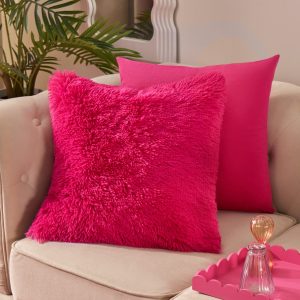 Fluffy Cushion Covers - Hot Pink