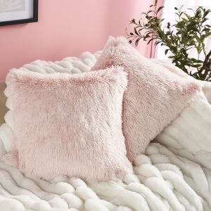 Two Tone Fluffy Cushion Covers - Blush