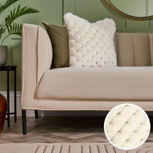 Jumbo Waffle Fur Cushion Cover - White