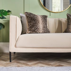 Fawn Faux Fur Cushion Covers - Mink/White