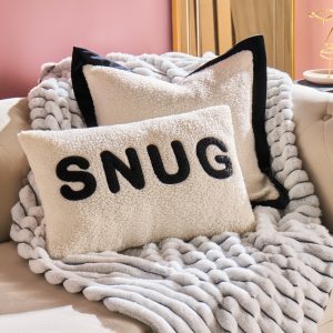 Snug Slogan Cushion - Monochrome