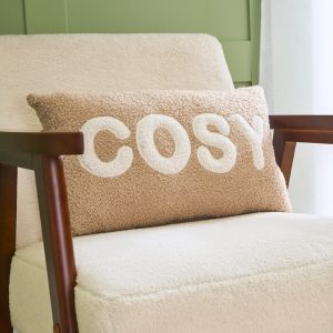 Cosy Slogan Cushion - Natural