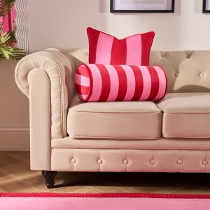 Stripe Bolster Pillow  - Pink/Red