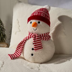 Snowy the Snowman Cushion - White