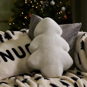 Faux Fur Winter Tree Cushion - White